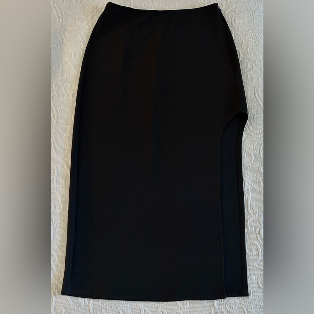 Abercrombie and Fitch Black Side Slit Midi Skirt Size Small